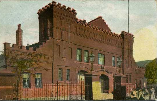 Postcard of  Edkin Street Drill Hall, Workington - 1907